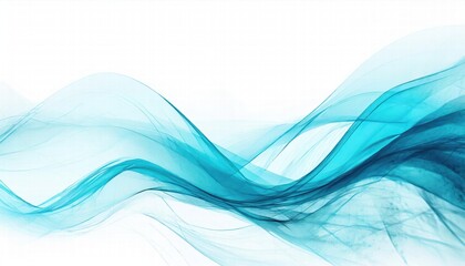 Poster - Stunning Blue Abstract Wave Background with a Crisp White Backdrop Perfect for Modern Design Projects, Digital Art, and Creative Presentations