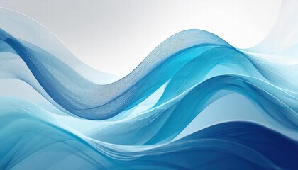 Poster - Stunning Blue Abstract Wave Background Featuring Soft Curves and Fluid Shapes on a Crisp White Backdrop Perfect for Modern Design Projects, Presentations, and Creative Artwork