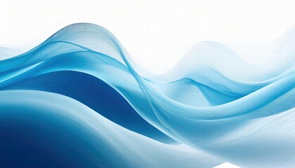 Poster - Stunning Blue Abstract Wave Background on White Canvas Perfect for Modern Design, Digital Art, and Creative Projects Ideal for Websites, Presentations, and Graphic Design Needs