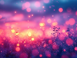 Fototapete - Sparkling Blue Background with Dreamy Bokeh Effect and Ethereal Light