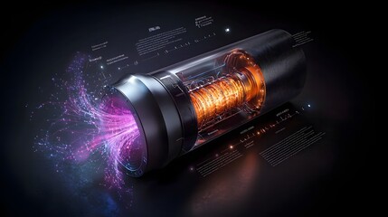 Poster - quantum visualization of energy conservation in a heat engine system depicting the dynamic flow of t