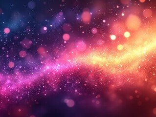 Poster - Sparkling Light Flash Background with Pastel Colors and Bokeh Effects