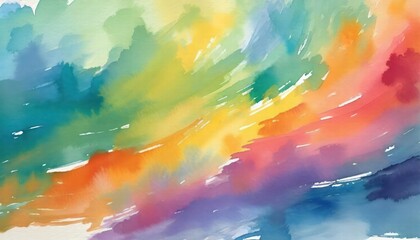 Poster - Bright Colorful Watercolor Paint Background Texture A Vibrant and Artistic Canvas for Creative Projects, Featuring a Spectrum of Colors Blending Harmoniously for Unique Visual Appeal