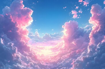 Canvas Print - Dreamlike Pastel Cloudscape Sunrise Sky