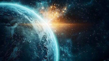 Poster - Quantum Interface Demonstrating the Gravitational Pull of Earth and Its Effect on Falling Objects Showcasing Due to Gravity with Copy Space at the Top Left