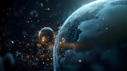 Poster - quantum interface demonstrating the gravitational pull of earth and its effect on falling objects sh