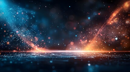 Poster - quantum computing representation of the dirac equation for relativistic particles illustrating parti