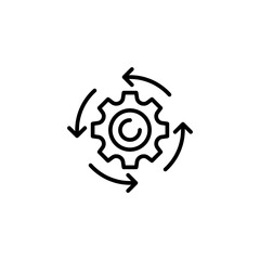 Poster - Process Flow Line Icon. linear style sign for mobile concept and web design. Outline vector icon.