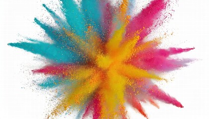Poster - vibrant colored powder explosion abstract closeup dust on backdrop a stunning display of colorful ho