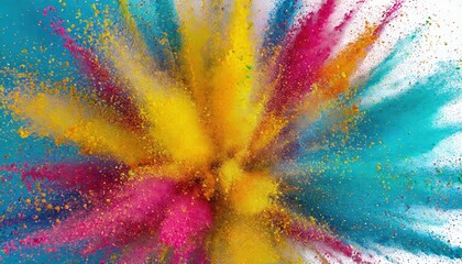 Poster - vibrant colored powder explosion a stunning closeup of colorful dust on backdrop capturing the essen