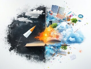 Poster - Innovative hybrid learning models online education visual learning content creative environment digital perspective adaptive curriculum