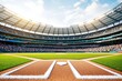 © PlanetOfVectors - View of a baseball field from home plate perspective, vibrant crowd in a large stadium under a sunny sky, emphasizing sports and excitement. Ai generative