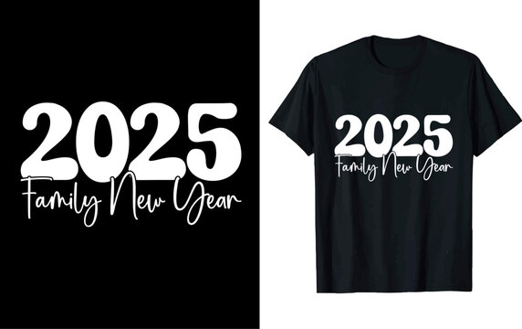 New year Vector t shirt design, vector illustration, New year design, silhouette style.
