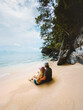 © EVERST - Couple in love relaxing on sandy beach in Philippines - travel romantic vacations outdoor family lifestyle man and woman together enjoying sea view, Valentines Day holiday