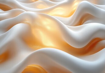 Poster - Golden Wave Pattern Background in Minimalist Style with Soft Lighting and Elegant Texture