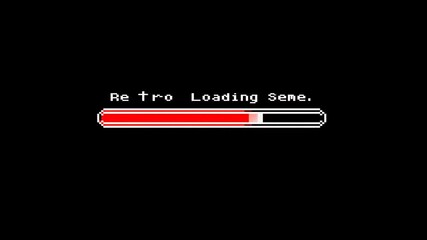 Poster - retro loading screen with progress bar featuring classic video game graphics inspired design
