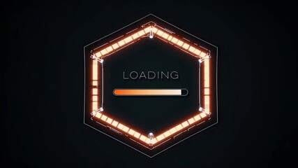 Poster - progress bar animation showcasing loading process with futuristic design elements