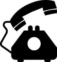 Aufkleber - Phone icon vector in trendy black flat style. Telephone call sign. Contact us symbol illustration. Cell phone pictogram. Mobile app and website buttons isolated on transparent background.