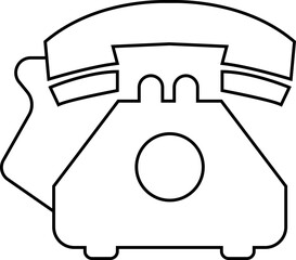 Aufkleber - Phone icon vector in trendy black line style. Telephone call sign. Contact us symbol illustration. Cell phone pictogram. Mobile app and website buttons isolated on transparent background.