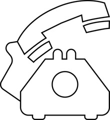 Aufkleber - Phone icon vector in trendy black line style. Telephone call sign. Contact us symbol illustration. Cell phone pictogram. Mobile app and website buttons isolated on transparent background.
