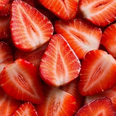 Group of fresh strawberry background, close up