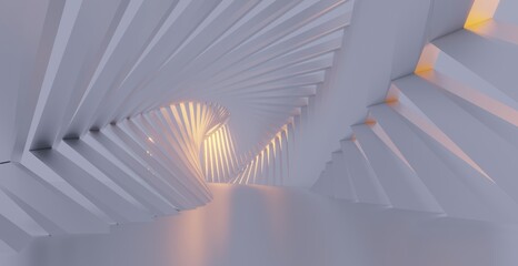 Aufkleber - Abstract architecture background geometric shapes in design interior 3d render