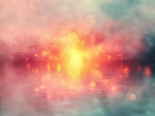 Fototapete - Sparkling Light Background with Bokeh and Ethereal Effects