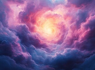 Wall Mural - Dreamy Pastel Vortex Swirling Background Illustration