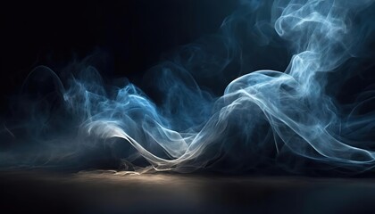 Poster - mystical mist a swirling symphony of dark and light in fluid fantasia an abstract dance of ethereal 