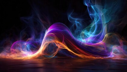 Poster - mystical mist a swirling symphony of light and dark in an abstract dance of fluid fantasia captured 