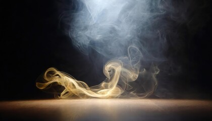 Poster - mystical mist a swirling symphony of dark and light, an abstract dance of fluid fantasia captured in