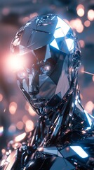 Poster - man's face is reflected in a mirror, with a bright light shining on him