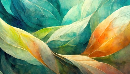 Poster - stunning organic abstract panorama wallpaper background a vibrant blend of natureinspired colors and