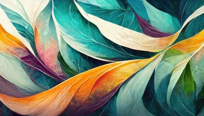 Poster - Stunning Organic Abstract Panorama Wallpaper Background A Beautiful Blend of Colors and Shapes for Your Creative Space, Perfect for Desktop and Mobile Devices, Enrich Your Visual Experience Today