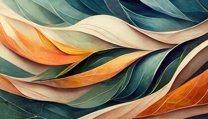 Poster - stunning organic abstract panorama wallpaper background a captivating blend of colors and shapes for