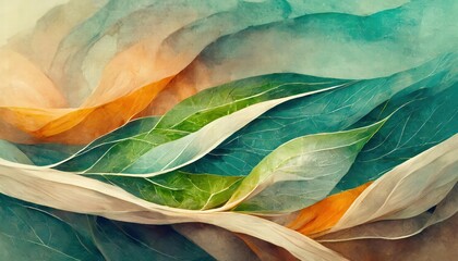 Poster - Stunning Organic Abstract Panorama Wallpaper Background A Vibrant Blend of Colors and Shapes for a Unique Visual Experience in Any Space