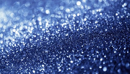 Poster - Stunning Sapphire Glitter Bokeh Background with Unfocused Shimmering Royal Blue Sparkle and Crystal Droplets for Elegant Designs and Creative Projects