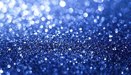 Poster - Sapphire Glitter Bokeh Background Unfocused Shimmering Royal Blue Sparkle with Crystal Droplets for Stunning Visual Effects and Elegant Designs in Digital and Print Media