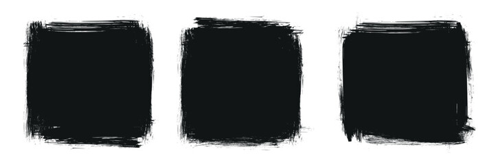 Aufkleber - Square grunge backgrounds. Texture black frame old grunge square frame. Design elements for banner, poster, flyer, invitation, card, social networks, blog posts.