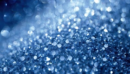 Poster - Sapphire Glitter Bokeh Background Unfocused Royal Blue Sparkle with Crystal Droplets for Stunning Visual Effects and Elegant Design Elements in Digital Art and Photography
