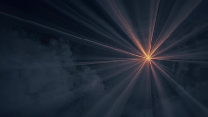 Aufkleber - Bright sunlight breaking through clouds creates a stunning natural display at dawn