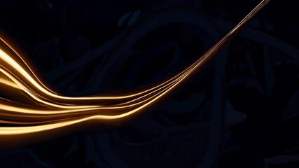 Poster - swirling golden lights create dynamic patterns in dark surroundings at a nighttime art installation 