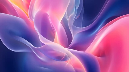 Poster - Colorful abstract swirl with flowing shapes and glowing light in a dreamy pattern