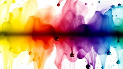 Poster - Colorful abstract pattern displaying vibrant hues blending together in a smooth, flowing manner over a white background