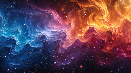 Colorful cosmic nebulae Celestial wonders Cosmic starry sky concept illustration