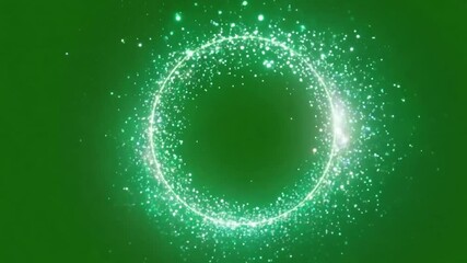 Poster - Glowing Green Circle of Light Particles 