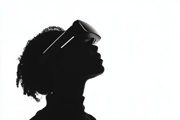 Canvas Print - a woman wearing a virtual reality headset