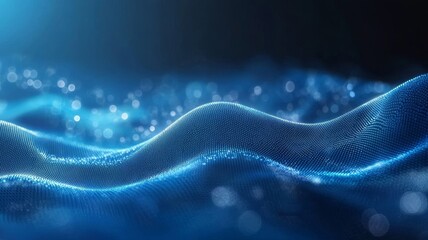 Poster - Blue technology background with binary code 1 and 0.