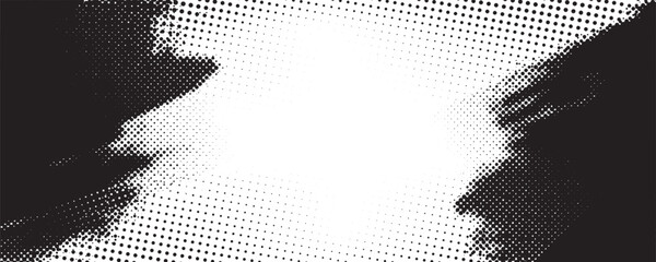 Poster - Dots halftone pattern gradient grunge texture background. Dots Grunge Textured Abstract Background