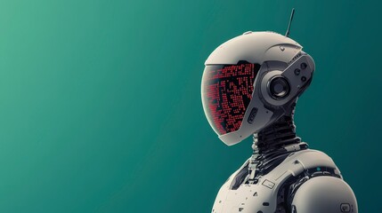 Aufkleber - Futuristic Robot with LED Display and Modern Design Elements